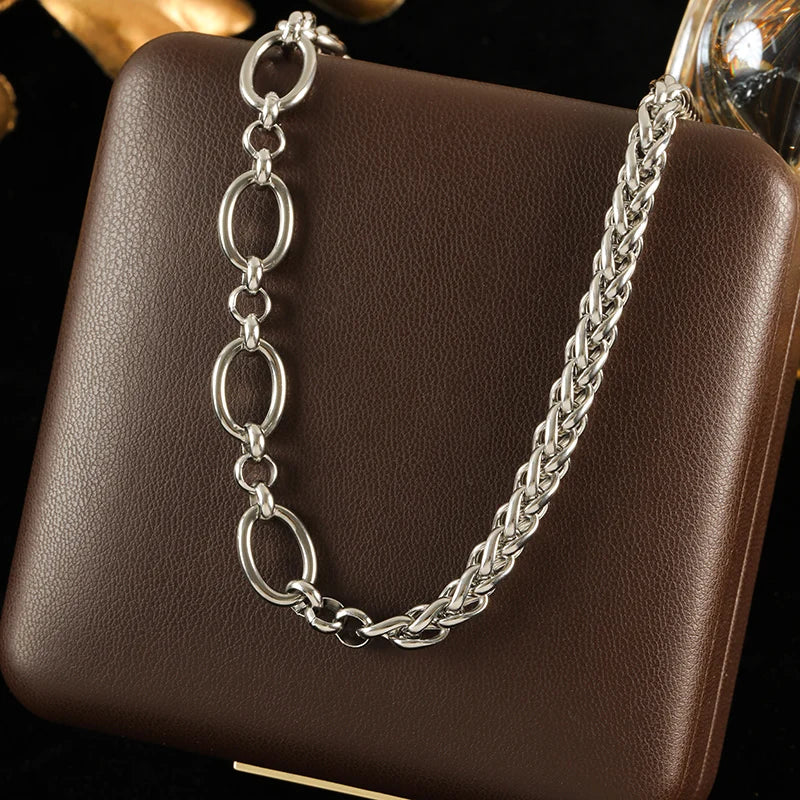 Silver Stainless Steel Bead Chain Necklace for Women – Rust-Proof Jewelry Gift