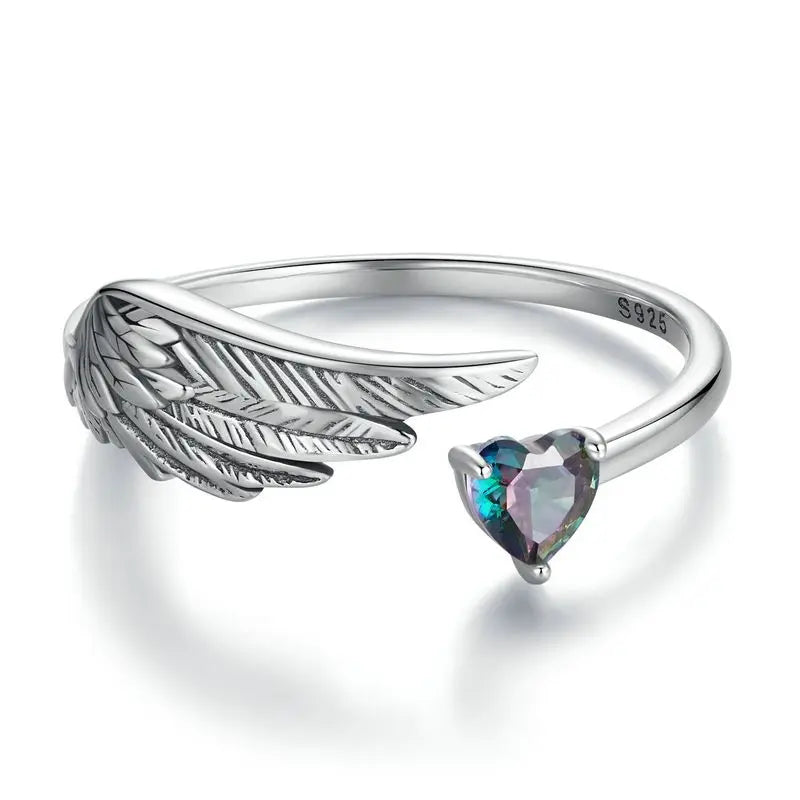 Women’s Adjustable Sterling Silver Zircon Stackable Engagement Ring