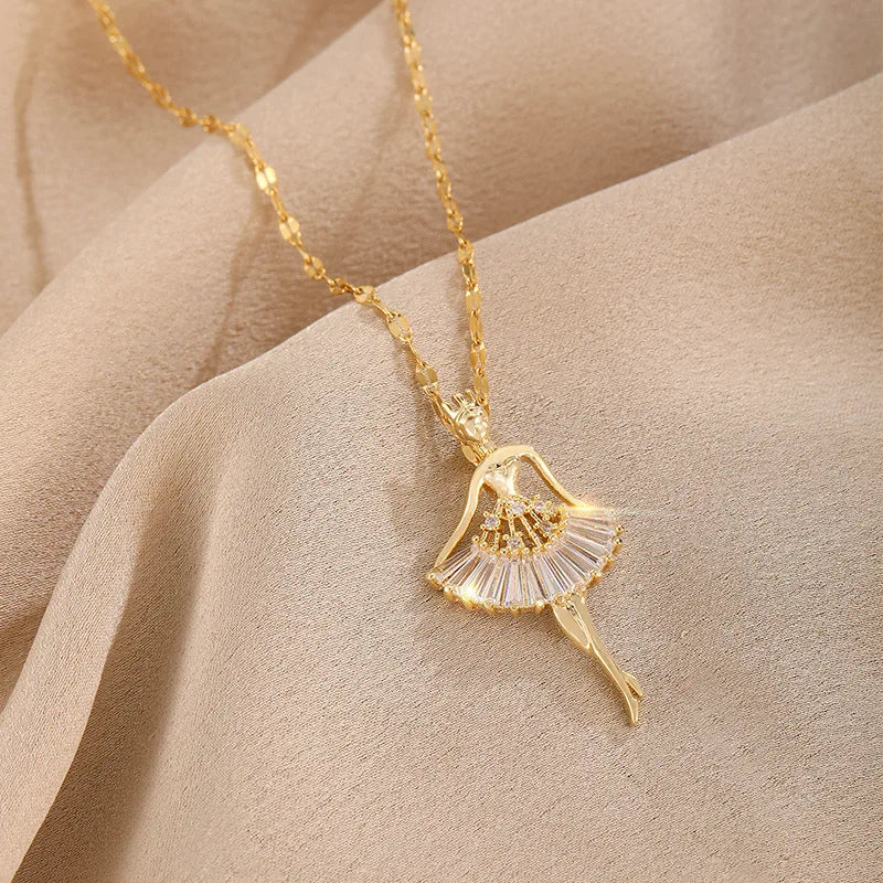 Pendant Stainless Steel Necklace – Korean Fashion for Women
