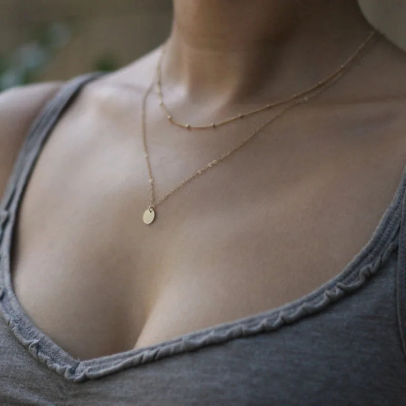 Multilayer Crystal Butterfly Heart Pendant Necklace for Women