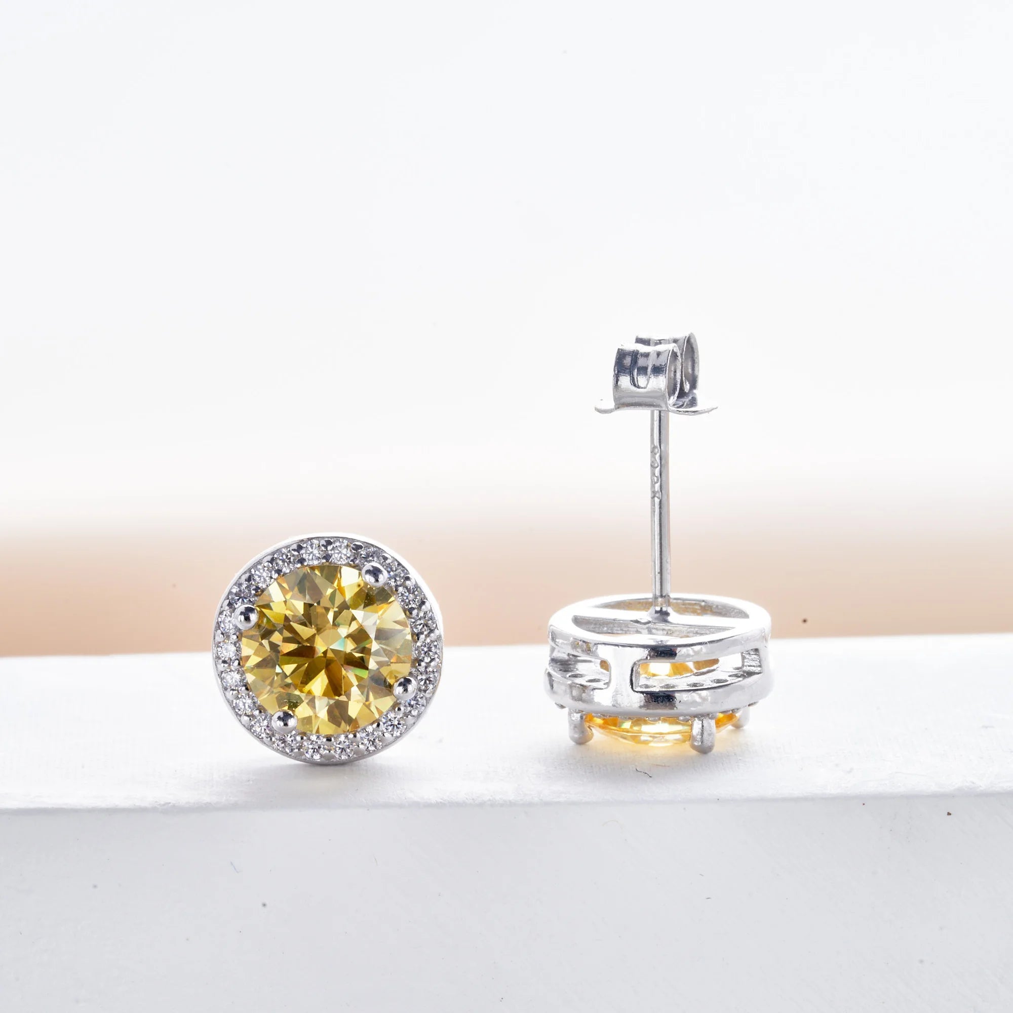 Luxury Sterling Silver Moissanite Round Earrings – Daily Wear Bridal Gift