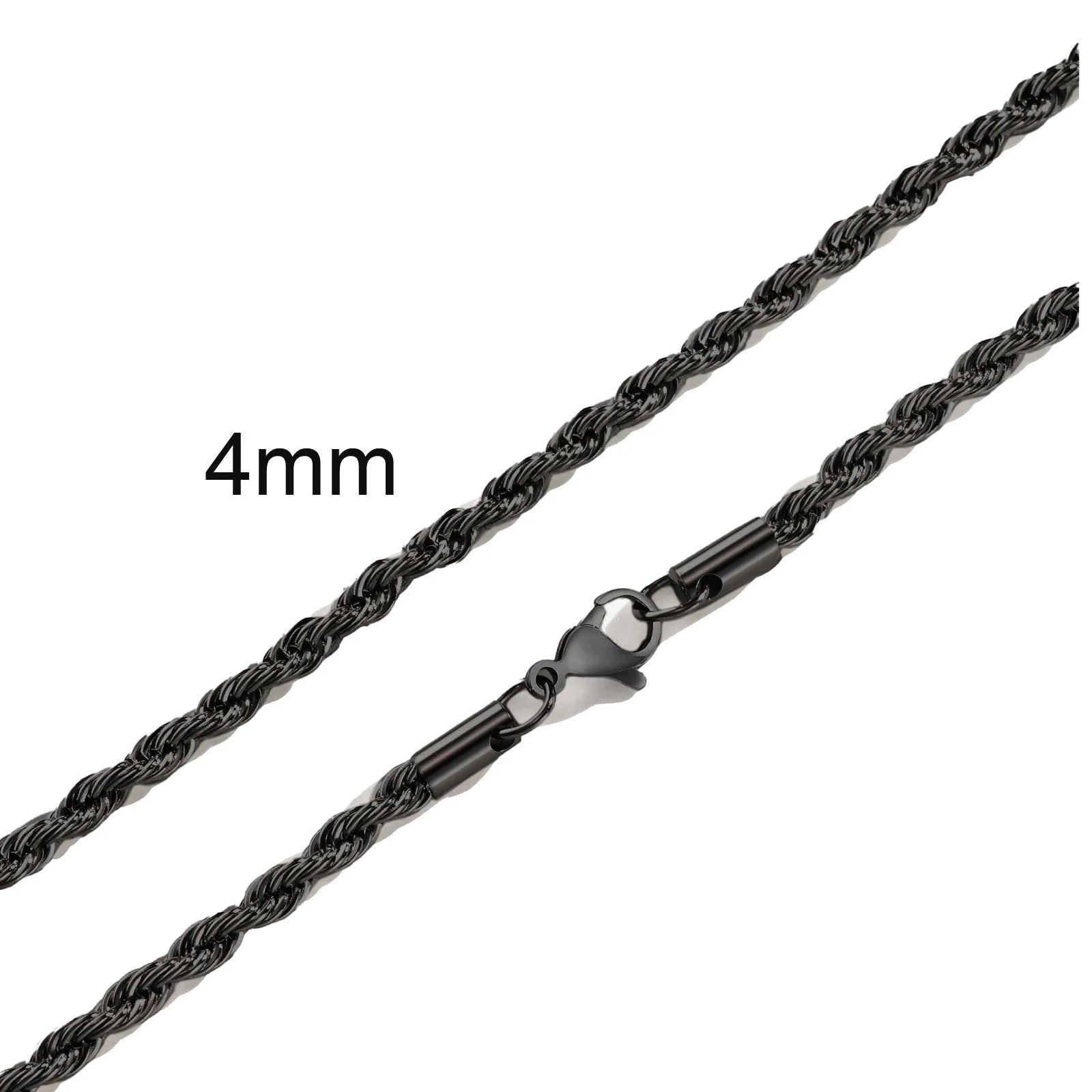 Gold Twisted Rope Chain Necklace – Men & Women Stainless Steel