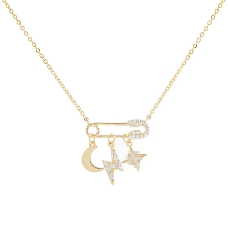 Lightning Paperclip CZ Pave Choker Necklace for Women