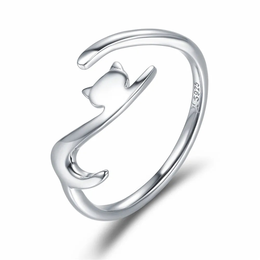 Women’s Adjustable Sterling Silver Zircon Stackable Engagement Ring