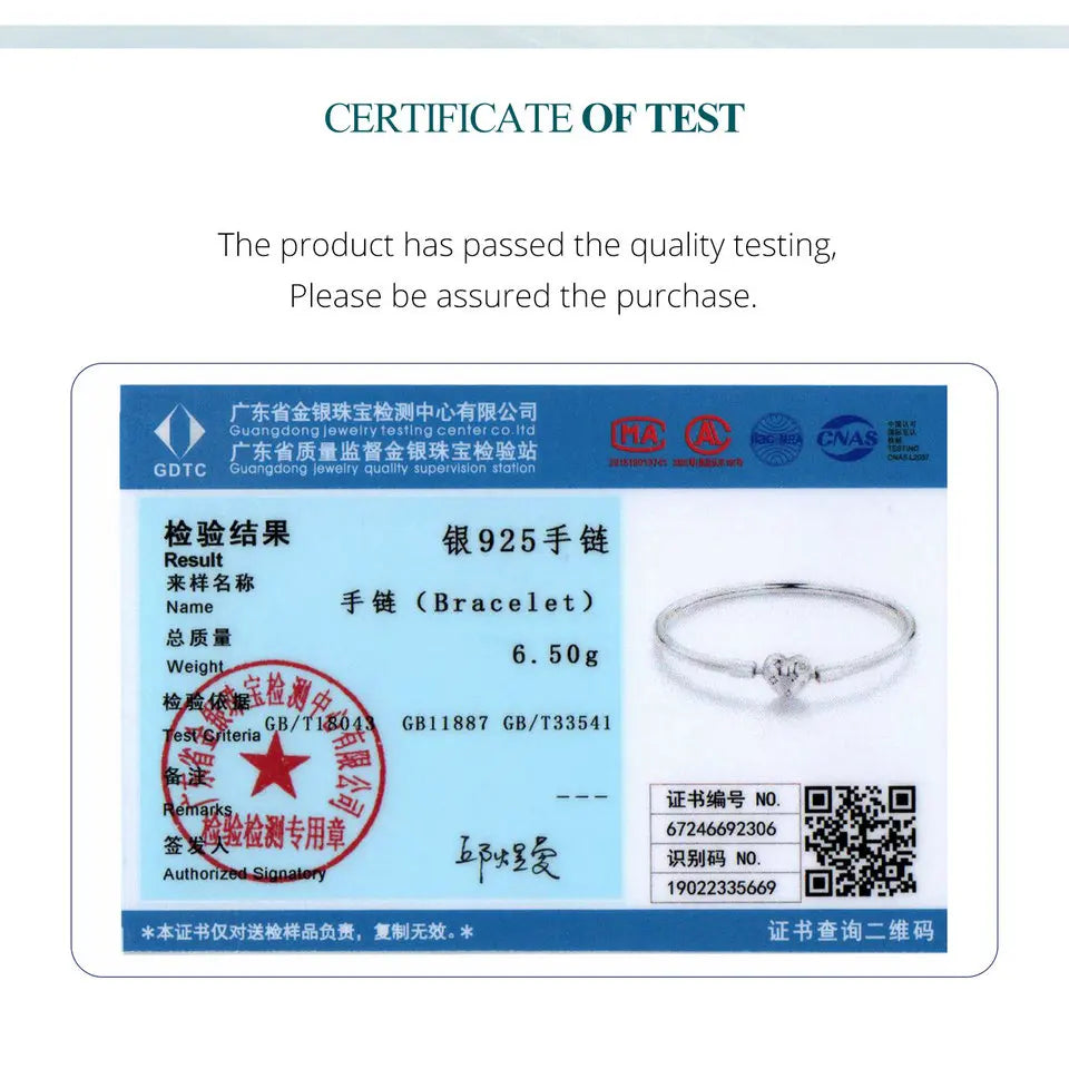 Sterling Silver Starry Zircon Love Bracelet for Women