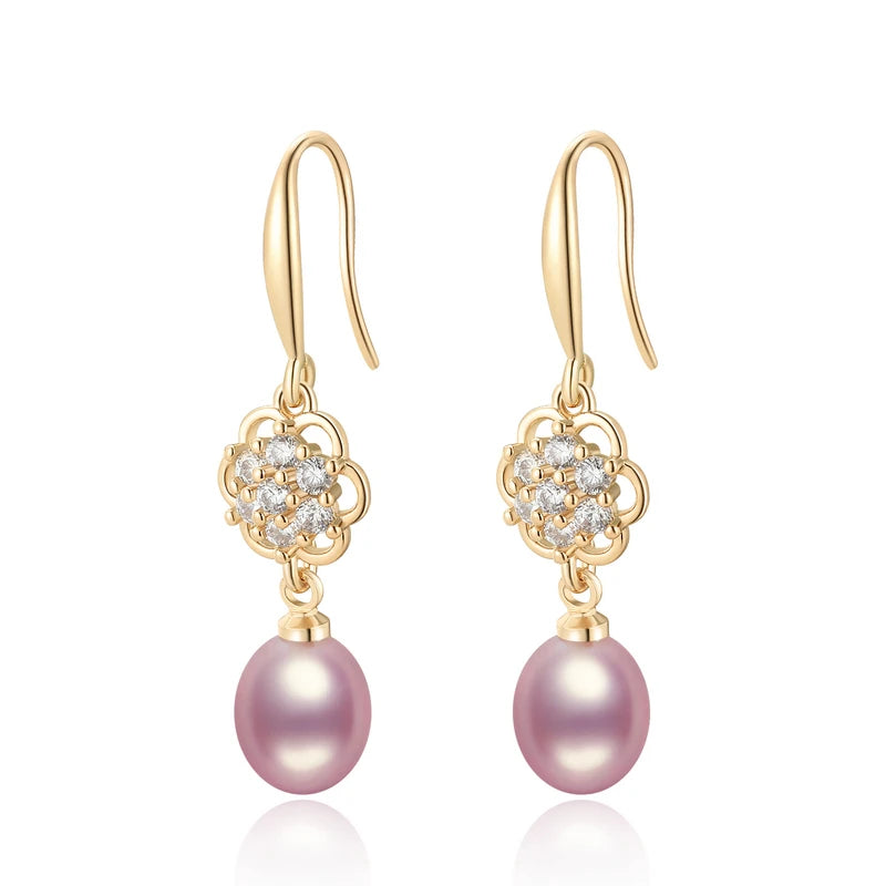 Butterfly Bow Pearl Dangle Earrings for Women Luxury Jewelry Gift