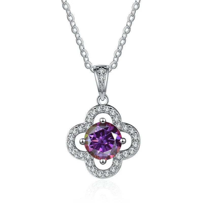 1 Carat Moissanite Pendant Necklace – D Color, 925 Silver