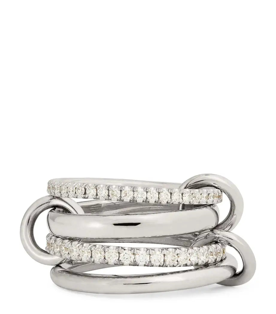 Luxury Gold Plated Cubic Zirconia Stackable Rings Set for Women