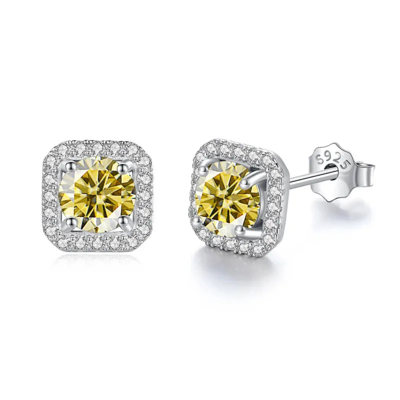 Premium Moissanite Diamond Stud Earrings for Women Sterling Silver