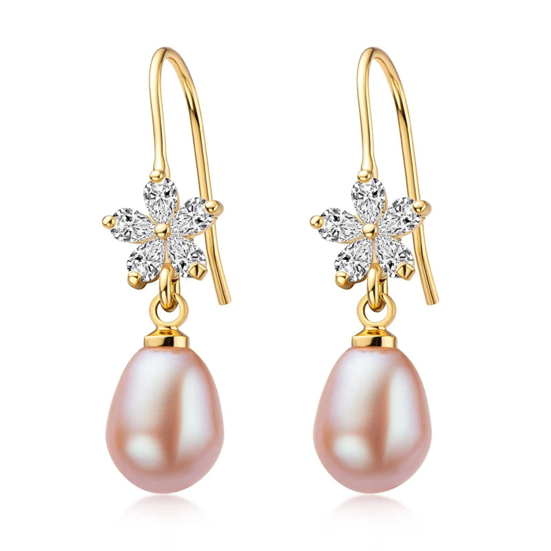 Butterfly Bow Pearl Dangle Earrings for Women Luxury Jewelry Gift