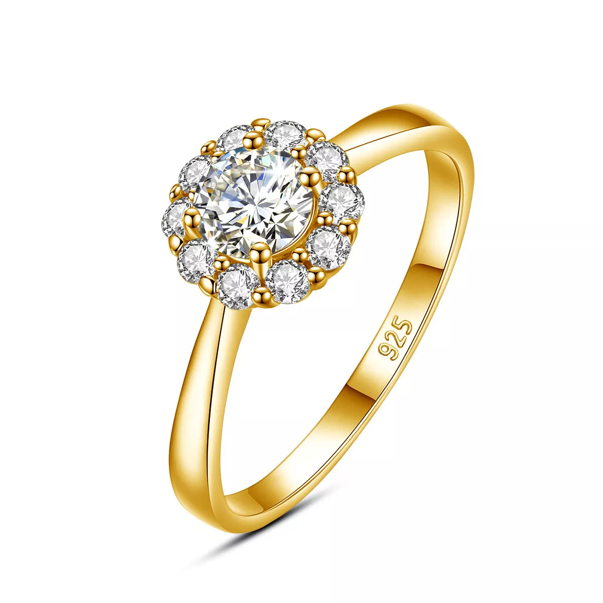 Luxury Moissanite Flower Engagement Ring: Elegant Sterling Silver Wedding Jewelry