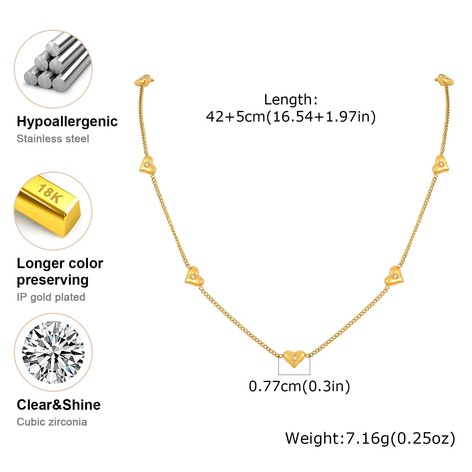 Women’s Layered Stainless Steel Necklace – Minimalist & Nickel-Free
