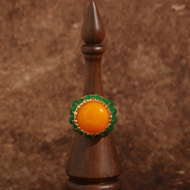 Vintage Orange Stone Ring – Summer Jewelry for Women