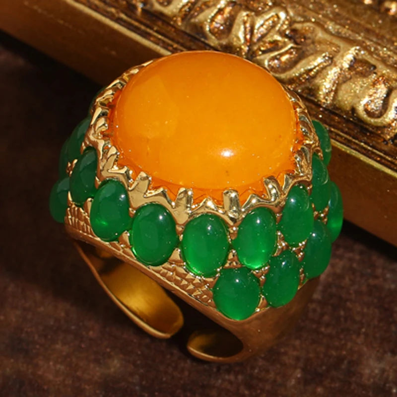 Vintage Orange Stone Ring – Summer Jewelry for Women