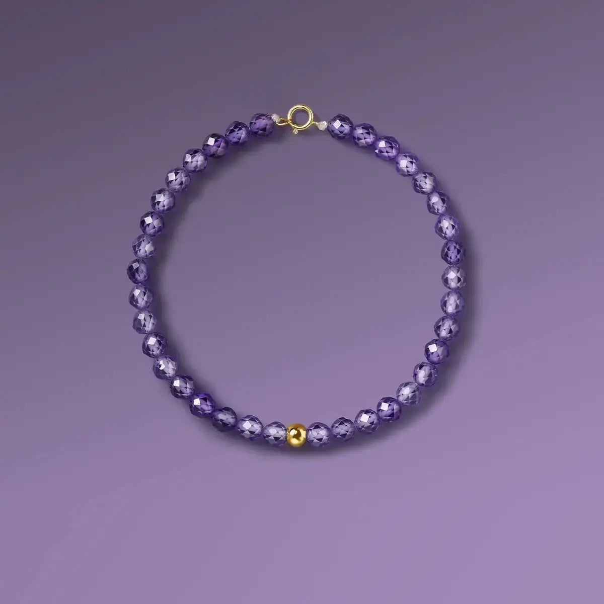 Natural Faceted Amethyst Bracelet - Minimalist Delicate Jewelry