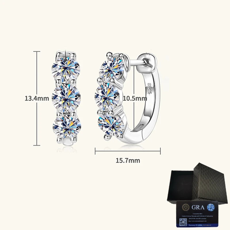 Dazzling Silver Moissanite Earrings – Ideal Gift for Christmas & Halloween