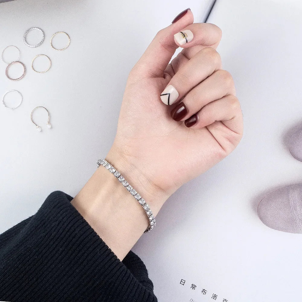 Elegant Sterling Silver Zirconia Tennis Bracelet for Women
