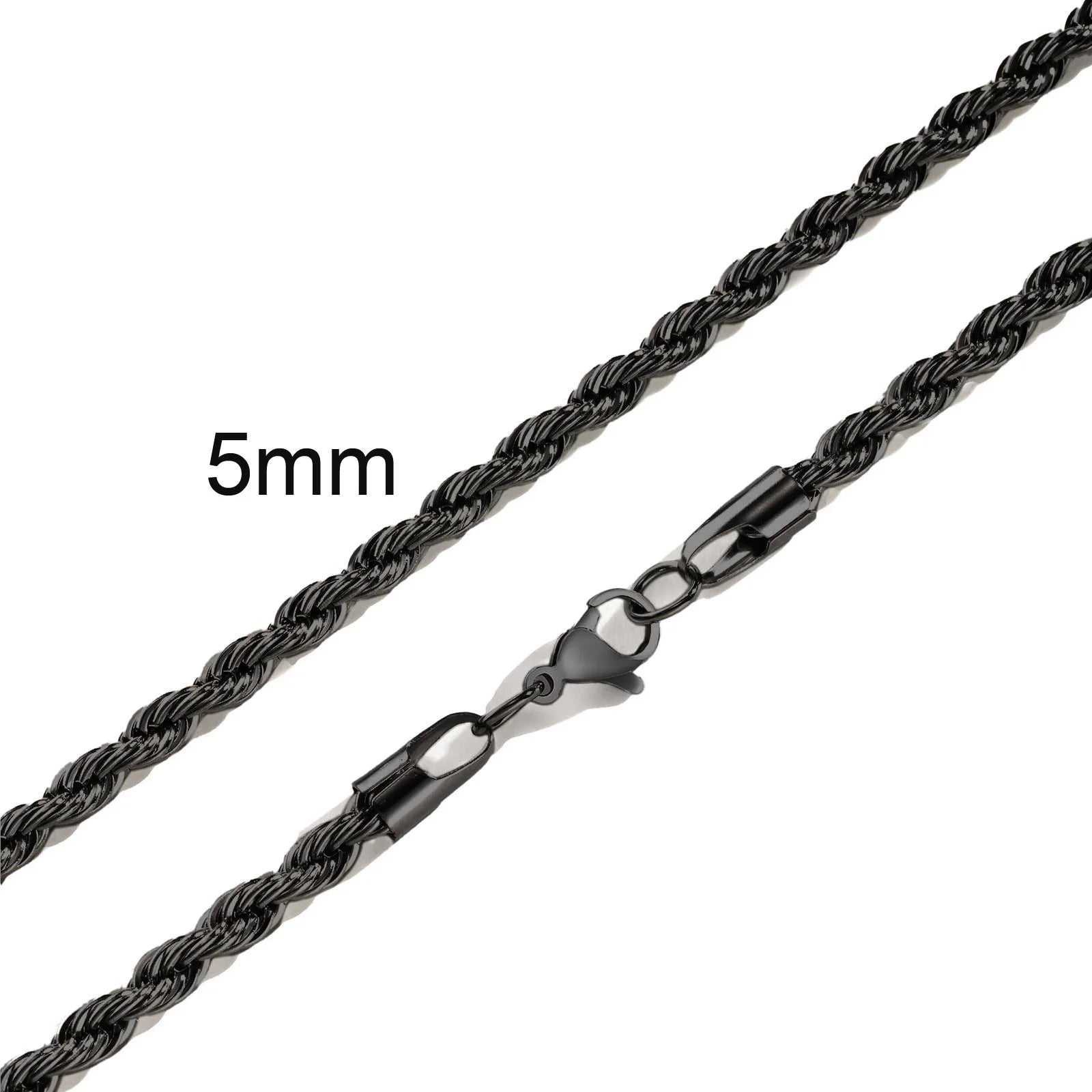 Gold Twisted Rope Chain Necklace – Men & Women Stainless Steel