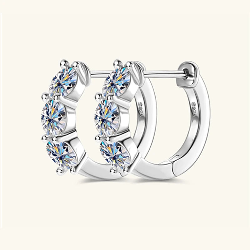 Dazzling Silver Moissanite Earrings – Ideal Gift for Christmas & Halloween