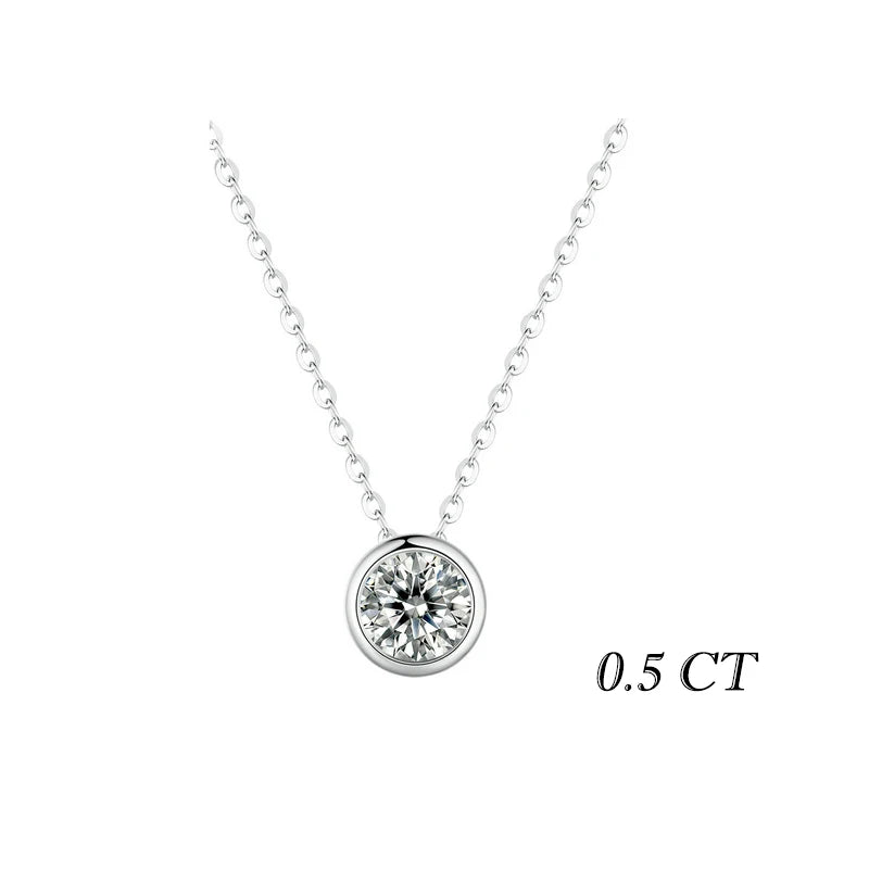 1CT Moissanite Pendant Necklace – D VVS1, 925 Silver, Minimalist Jewelry