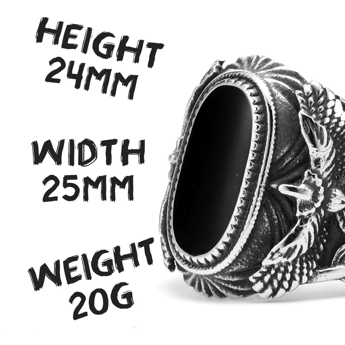 Soar Gemstone Eagle Ring – Punk Stainless Steel Jewelry
