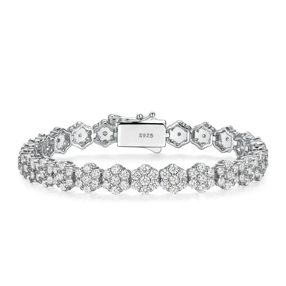 Moissanite Tennis Bracelet – Silver Plated Diamond Jewelry