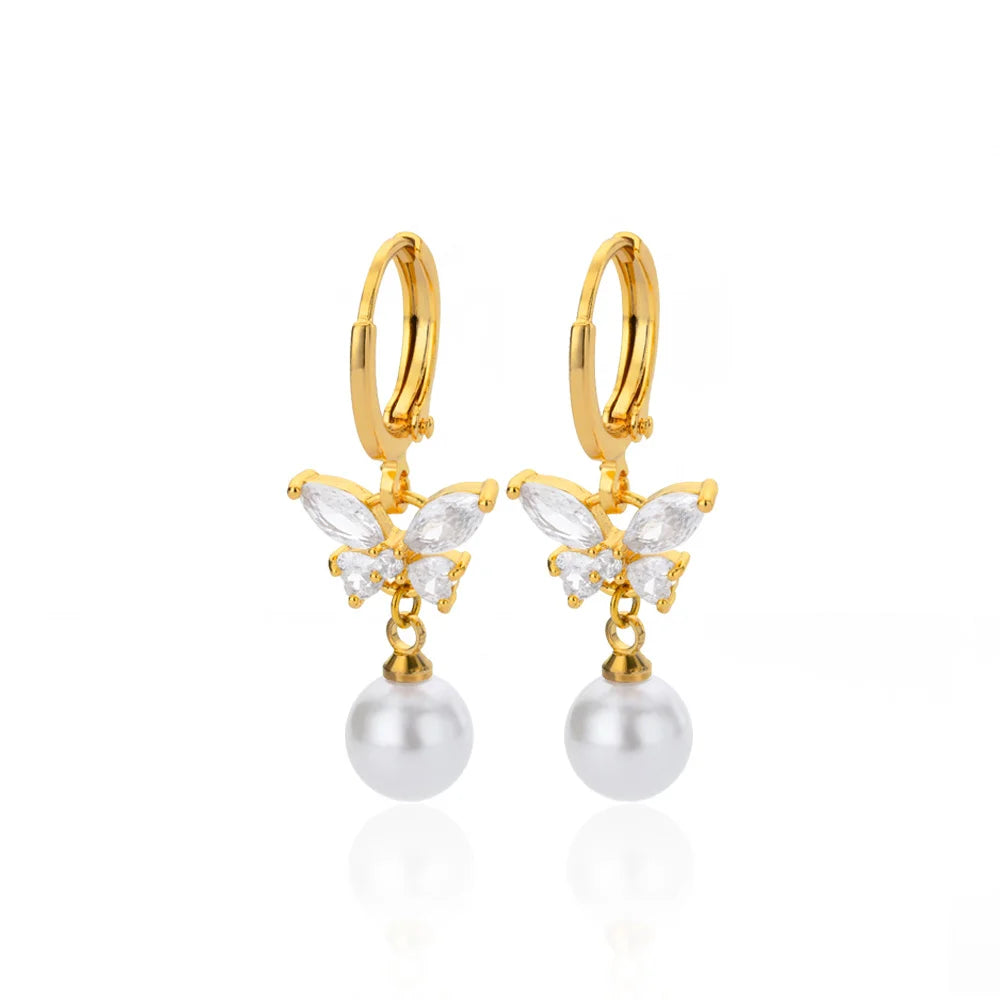 Baroque Pearl Circle Earrings for Women – Vintage Punk Clip-On