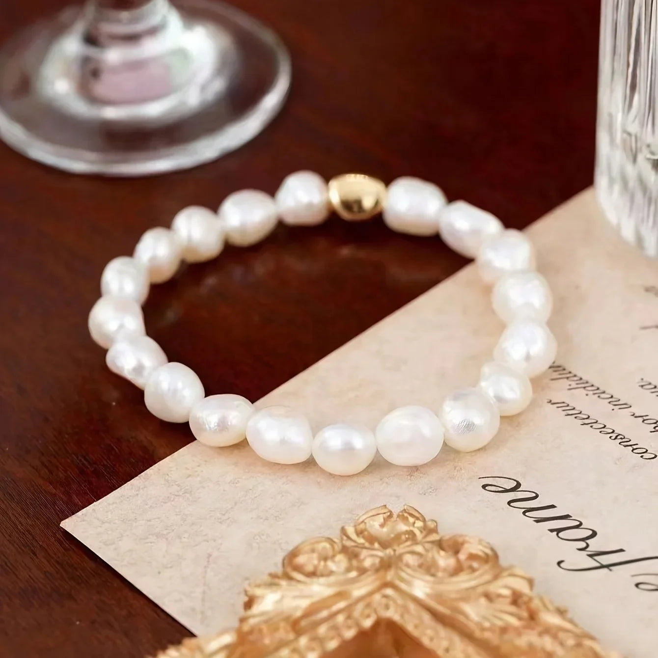 Elegant Baroque Freshwater Pearl Bracelet in Sterling Silver