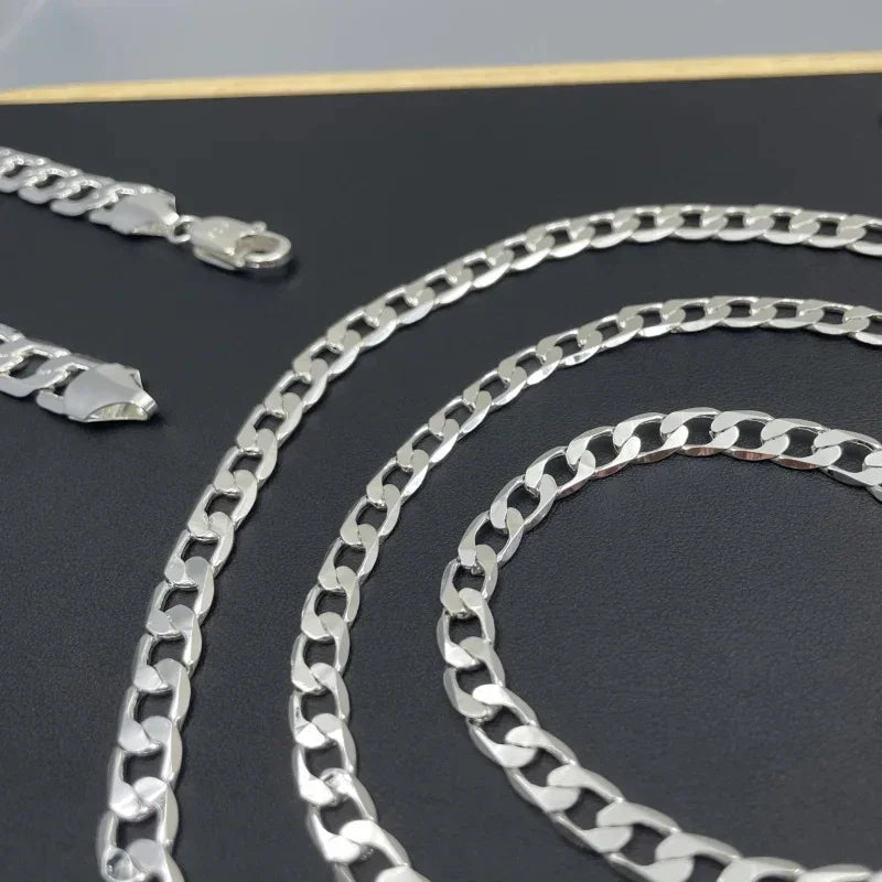 Sterling Silver Face Chain Necklace – Lobster Clasp, Unisex Jewelry Gift