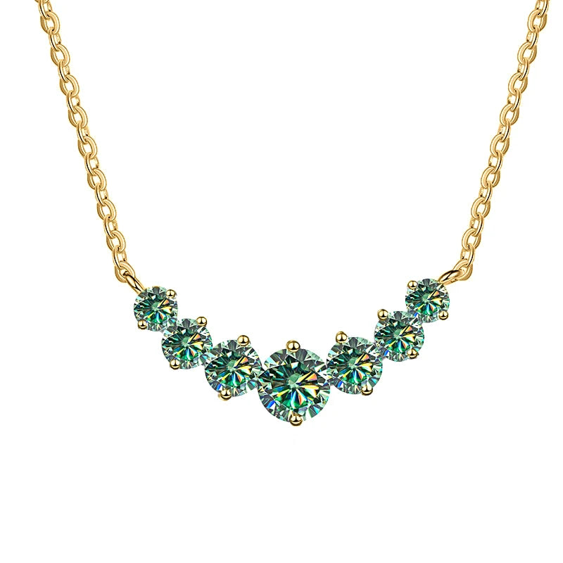 Moissanite Necklace for Women | 18K Gold Plated 925 Silver, GRA Certified