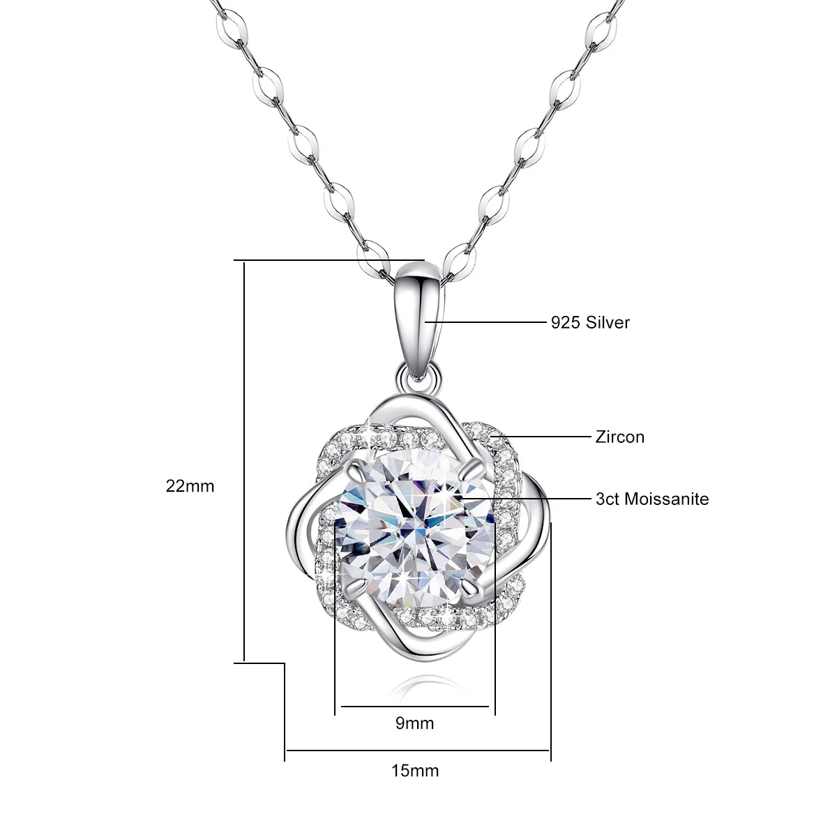 Star of David Moissanite Gold Necklace for Women with Certificate