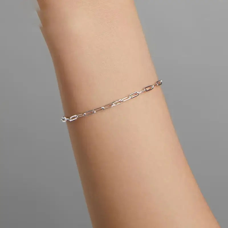 Sterling Silver & Gold Cable Chain Bracelet for Women