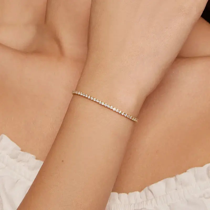 Sterling Silver Sparkling Pop 3-Color Tennis Bracelet for Women