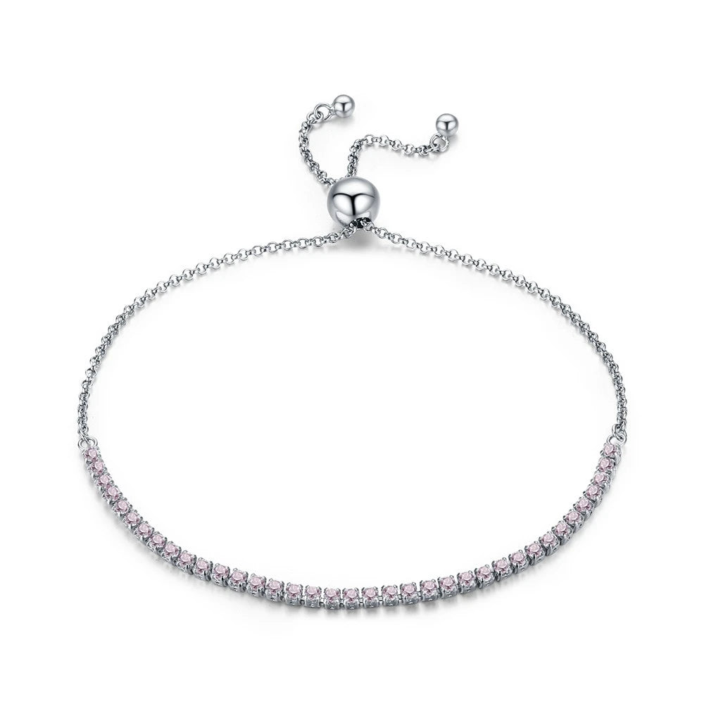 Sterling Silver Sparkling Pop 3-Color Tennis Bracelet for Women