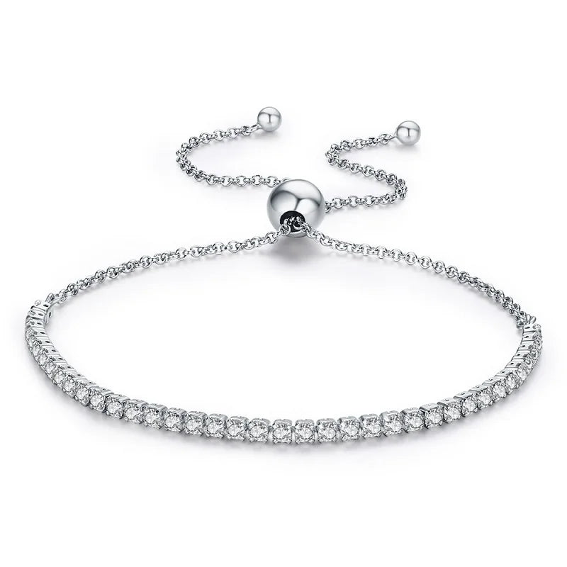 Sterling Silver Sparkling Pop 3-Color Tennis Bracelet for Women