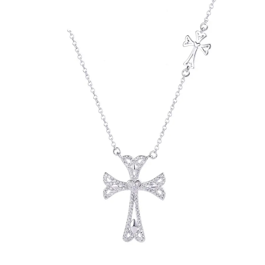 Temperament Religion Cross Pattern Necklace Pendant for Women