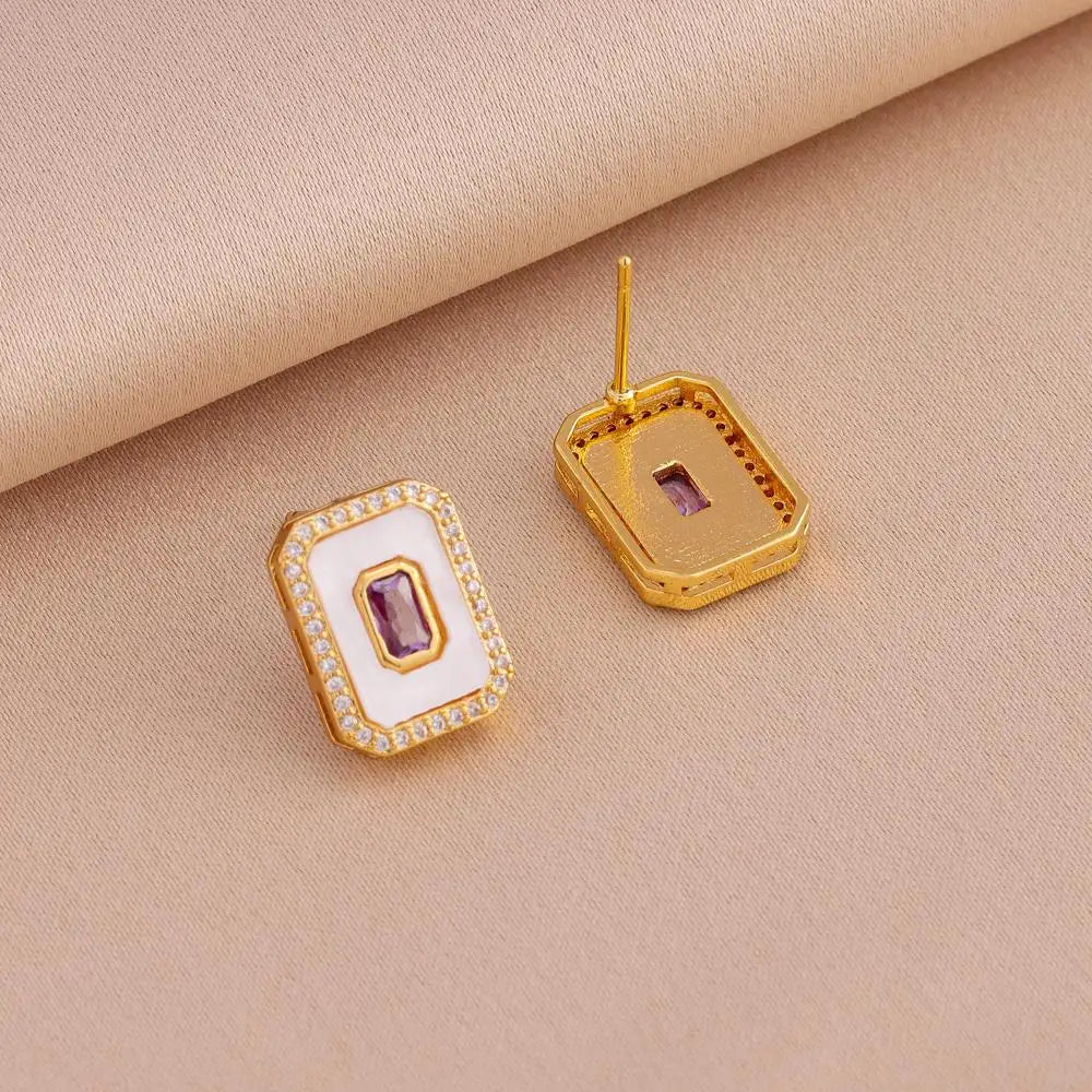 Vintage Purple Zircon Jewelry Set – Necklace, Earrings & Ring