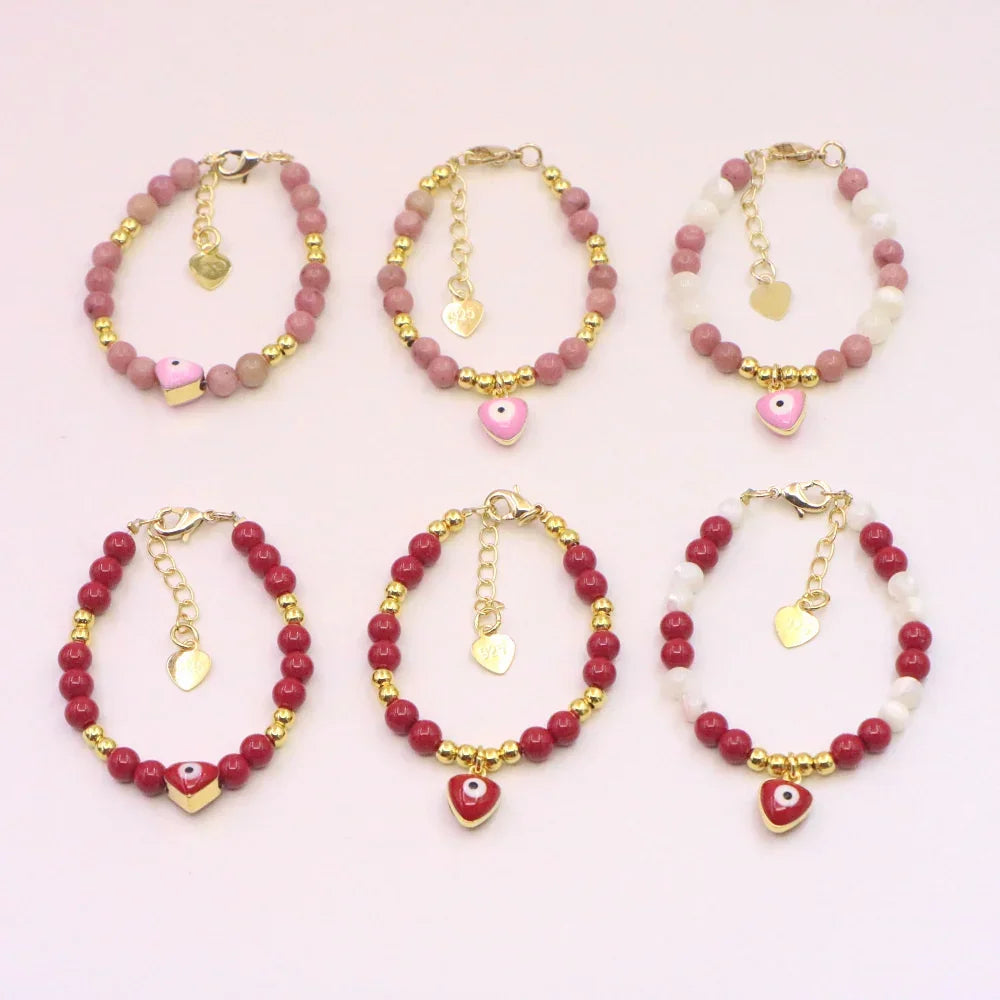 Vintage Stone Baby Bracelet Luxury Western Girl's Jewelry
