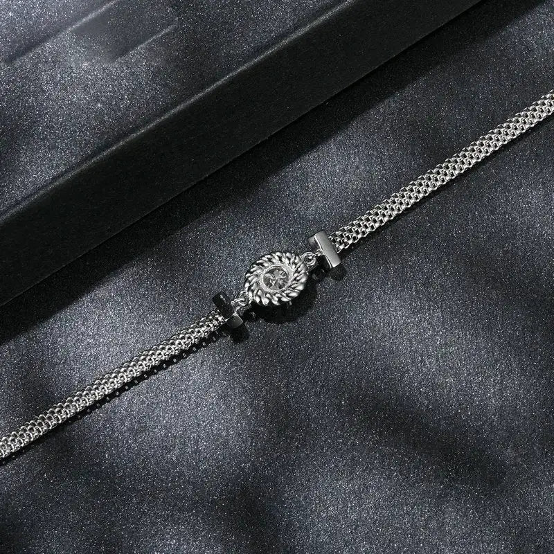 0.5ct Moissanite Weaved Bracelet in 925 Sterling Silver for Women