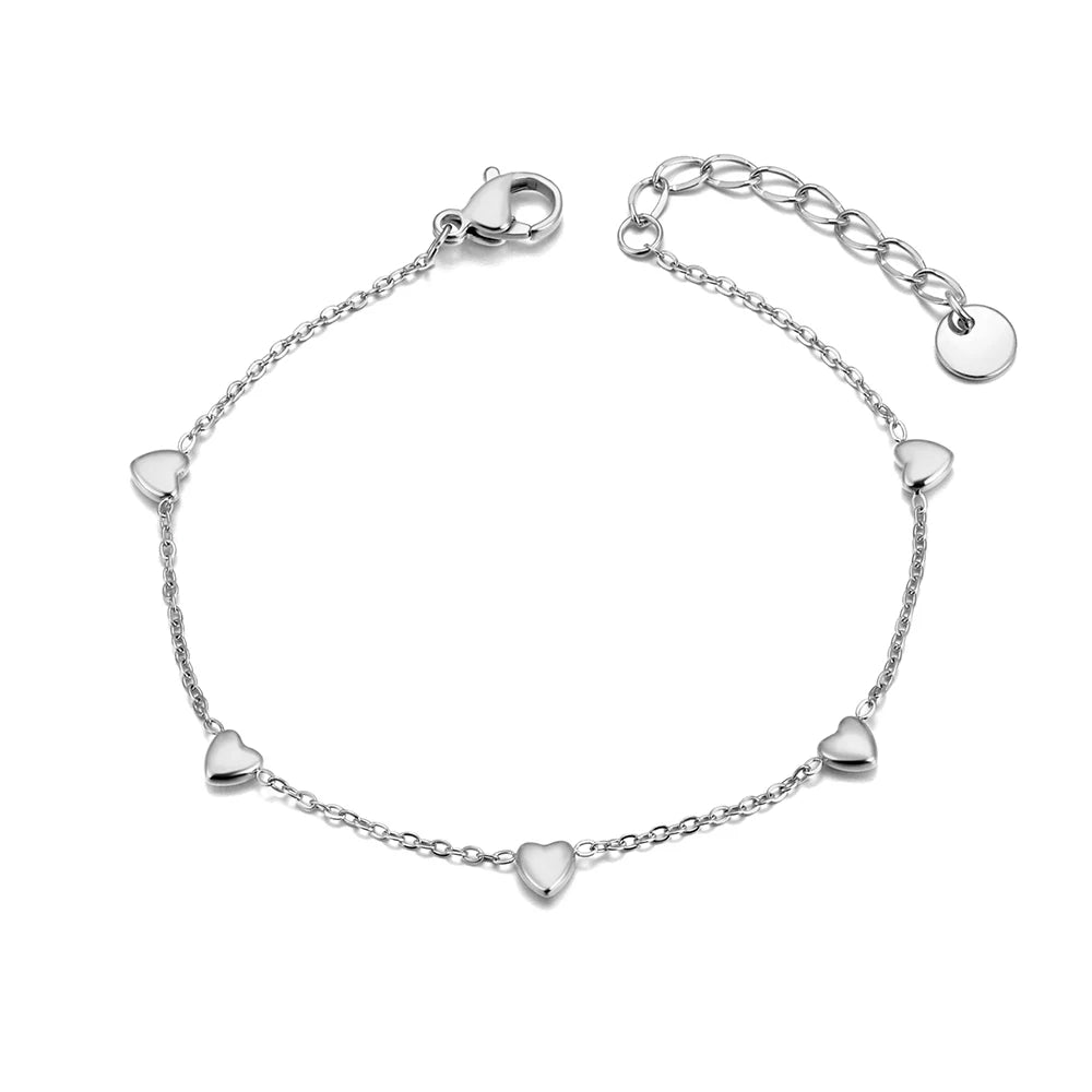 Lokaer 18K Gold Plated Mini Heart Chain Bracelet