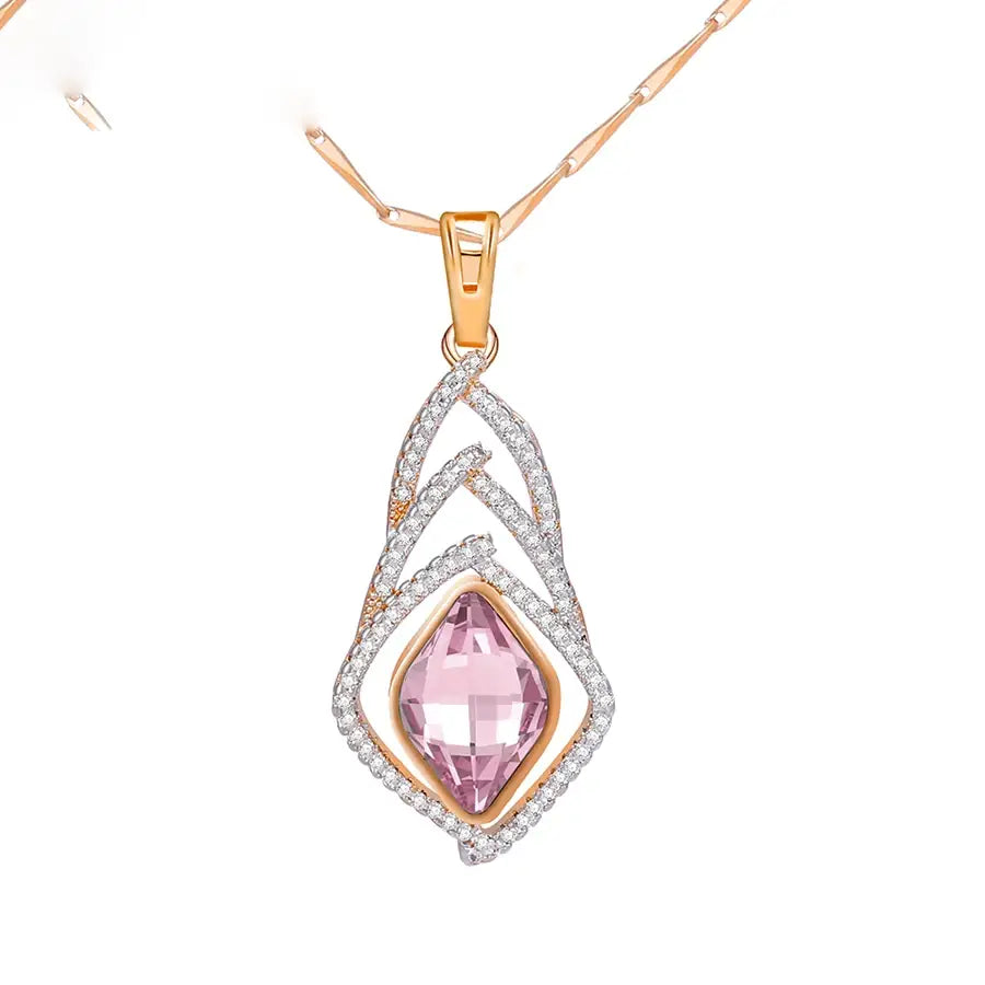 Crystal Pendant Necklace – Fashion Jewelry Charm, Copper Alloy