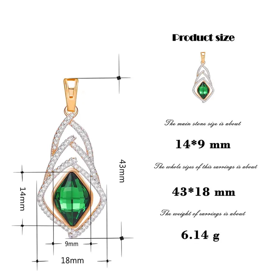 Crystal Pendant Necklace – Fashion Jewelry Charm, Copper Alloy
