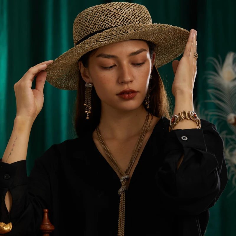 Gold 4mm Rope Chain Necklace – Vintage Long Jewelry for Women