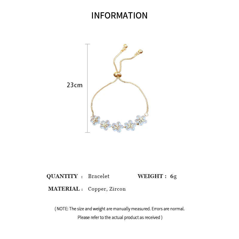 Gold Rhinestone Star & Flower Charm Bracelet – Adjustable Bangle