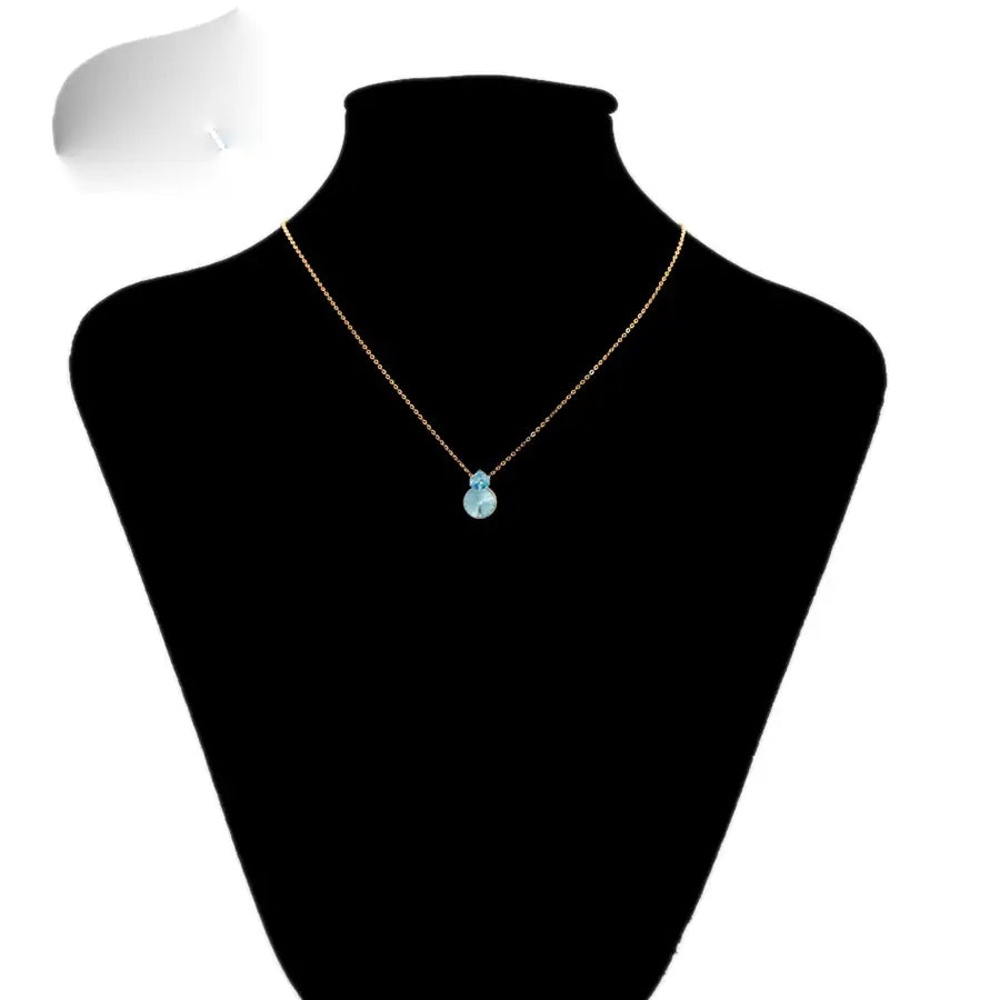 Gold Square Crystal Pendant Necklace – New Arrival