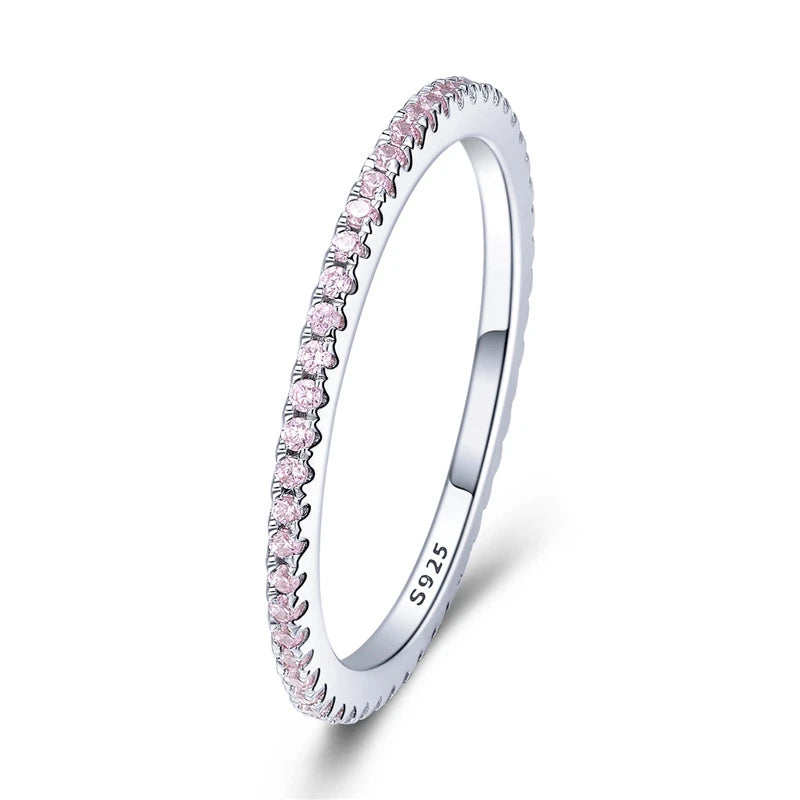Gold Plated Sterling Silver Simulated Diamond Stackable Rings