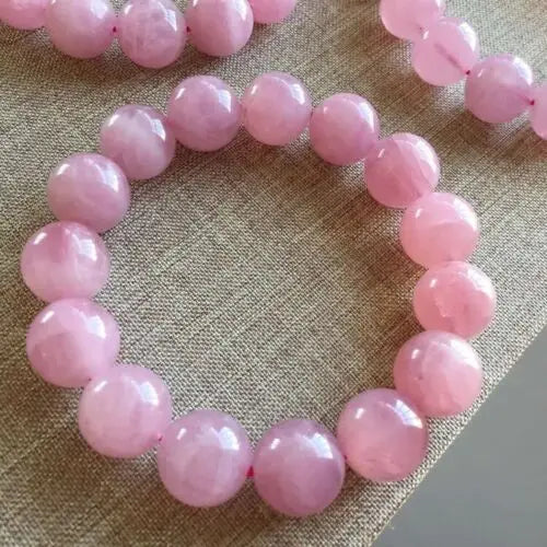 Madagascar Pink Rose Quartz Natural Stone Stretch Bracelet