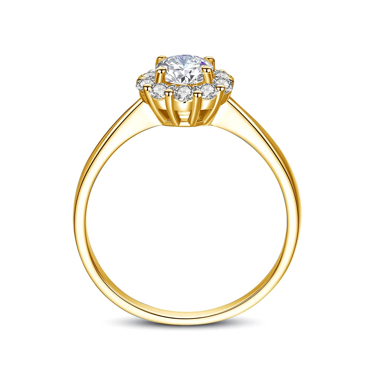 Luxury Moissanite Flower Engagement Ring: Elegant Sterling Silver Wedding Jewelry