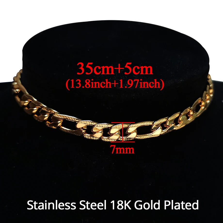 Chunky Cuban Link Choker Necklace – Gold Stainless Steel for Men & Women
