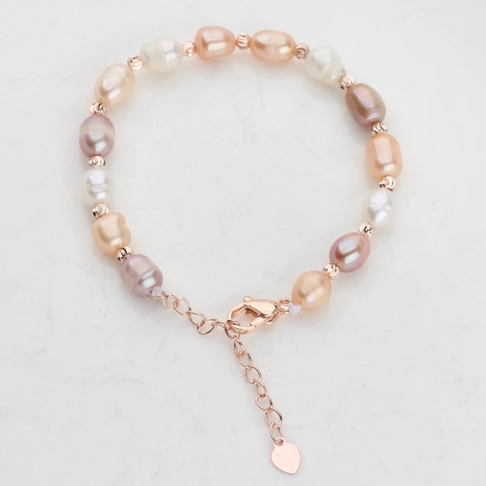 Natural Freshwater Pearl Adjustable Bracelet for Women & Girls